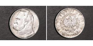 10 Zloty Deuxième République de Pologne (1918 - 1939) Argent Józef Piłsudski