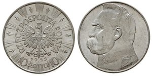 10 Zloty Deuxième République de Pologne (1918 - 1939) Argent Józef Piłsudski