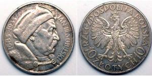 10 Zloty Pologne / Deuxième République de Pologne (1918 - 1939) Argent Jean III Sobieski (1629-1696)