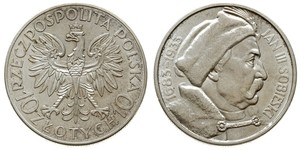 10 Zloty Pologne / Deuxième République de Pologne (1918 - 1939) Argent Jean III Sobieski (1629-1696)