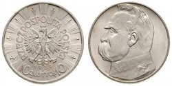 10 Zloty Deuxième République de Pologne (1918 - 1939) Argent Józef Piłsudski