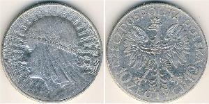 10 Zloty Seconda Repubblica Polacca (1918 - 1939) Argento Edvige di Polonia