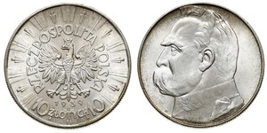10 Zloty Seconda Repubblica Polacca (1918 - 1939) Argento Józef Piłsudski
