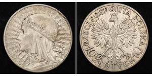 10 Zloty Seconda Repubblica Polacca (1918 - 1939) Argento Edvige di Polonia