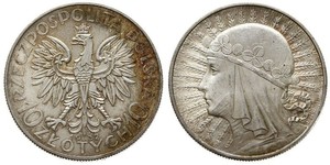 10 Zloty Seconda Repubblica Polacca (1918 - 1939) Argento Edvige di Polonia