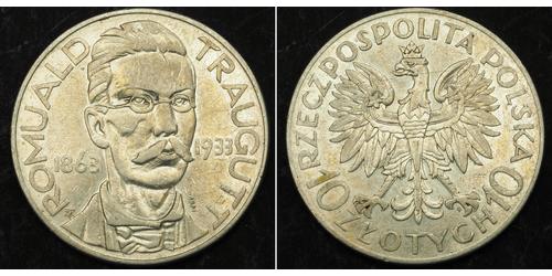 10 Zloty Seconda Repubblica Polacca (1918 - 1939) Argento Romuald Traugutt