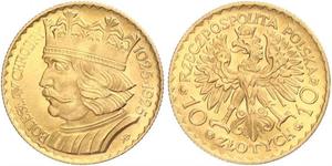 10 Zloty Second Polish Republic (1918 - 1939) Gold 