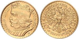 10 Zloty Second Polish Republic (1918 - 1939) Gold 