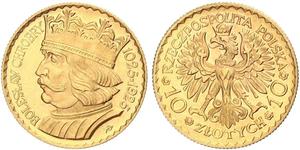 10 Zloty Second Polish Republic (1918 - 1939) Gold 