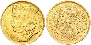 10 Zloty Zweite Polnische Republik (1918 - 1939) Gold 