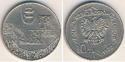 10 Zloty Volksrepublik Polen (1952-1990) Kupfer/Nickel 