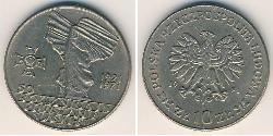 10 Zloty Volksrepublik Polen (1952-1990) Kupfer/Nickel 
