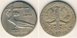 10 Zloty Volksrepublik Polen (1952-1990) Kupfer/Nickel 