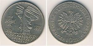 10 Zloty Volksrepublik Polen (1952-1990) Kupfer/Nickel 