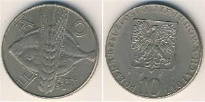 10 Zloty Volksrepublik Polen (1952-1990) Kupfer/Nickel 