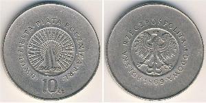 10 Zloty Volksrepublik Polen (1952-1990) Kupfer/Nickel 