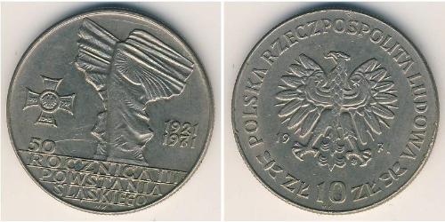 10 Zloty Volksrepublik Polen (1952-1990) Kupfer/Nickel 
