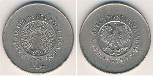 10 Zloty República Popular de Polonia (1952-1990) Níquel/Cobre 