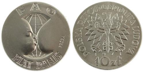 10 Zloty República Popular de Polonia (1952-1990) Níquel/Cobre 