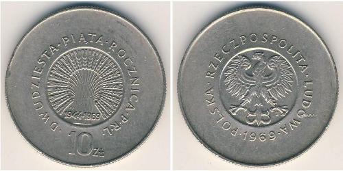 10 Zloty República Popular de Polonia (1952-1990) Níquel/Cobre 