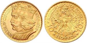 10 Zloty Deuxième République de Pologne (1918 - 1939) Or 