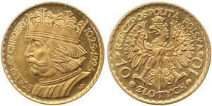 10 Zloty Seconda Repubblica Polacca (1918 - 1939) Oro 