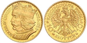 10 Zloty Seconda Repubblica Polacca (1918 - 1939) Oro 