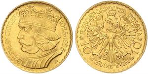10 Zloty Seconda Repubblica Polacca (1918 - 1939) Oro 