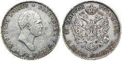 10 Zloty Zarato de Polonia (1815-1915) Plata Alejandro I (1777-1825)