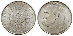 10 Zloty Zweite Polnische Republik (1918 - 1939) Silber Józef Piłsudski