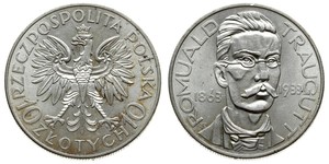 10 Zloty Zweite Polnische Republik (1918 - 1939) Silber Romuald Traugutt