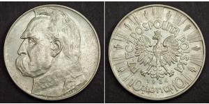 10 Zloty Zweite Polnische Republik (1918 - 1939) Silber Józef Piłsudski