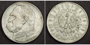 10 Zloty Zweite Polnische Republik (1918 - 1939) Silber Józef Piłsudski