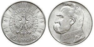 10 Zloty Zweite Polnische Republik (1918 - 1939) Silber Józef Piłsudski