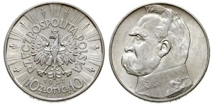 10 Zloty Zweite Polnische Republik (1918 - 1939) Silber Józef Piłsudski