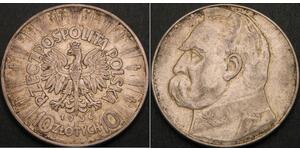 10 Zloty Zweite Polnische Republik (1918 - 1939) Silber Józef Piłsudski
