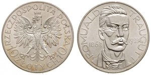 10 Zloty Zweite Polnische Republik (1918 - 1939) Silber Romuald Traugutt