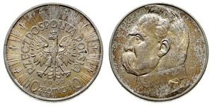 10 Zloty Zweite Polnische Republik (1918 - 1939) Silber Józef Piłsudski