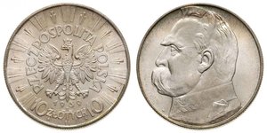10 Zloty Zweite Polnische Republik (1918 - 1939) Silber Józef Piłsudski