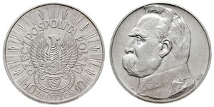 10 Zloty Zweite Polnische Republik (1918 - 1939) Silber Józef Piłsudski