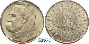10 Zloty Zweite Polnische Republik (1918 - 1939) Silber Józef Piłsudski