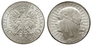 10 Zloty Zweite Polnische Republik (1918 - 1939) Silber Hedwig von Anjou