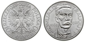 10 Zloty Zweite Polnische Republik (1918 - 1939) Silber Romuald Traugutt
