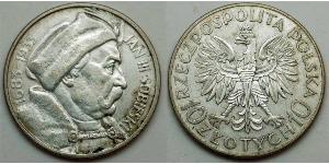 10 Zloty Zweite Polnische Republik (1918 - 1939) / Polen Silber Johann III. Sobieski (1629-1696)