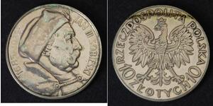 10 Zloty Zweite Polnische Republik (1918 - 1939) / Polen Silber Johann III. Sobieski (1629-1696)