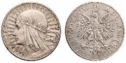 10 Zloty Second Polish Republic (1918 - 1939) Silver Jadwiga of Poland