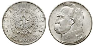 10 Zloty Second Polish Republic (1918 - 1939) Silver Józef Piłsudski