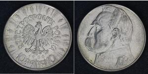 10 Zloty Second Polish Republic (1918 - 1939) Silver Józef Piłsudski