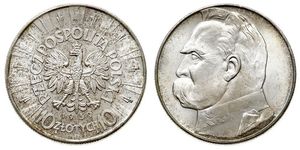 10 Zloty Second Polish Republic (1918 - 1939) Silver Józef Piłsudski