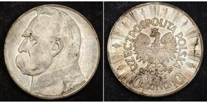 10 Zloty Second Polish Republic (1918 - 1939) Silver Józef Piłsudski
